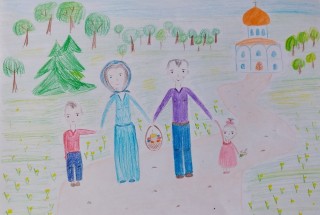 Евочка нарисовала семью